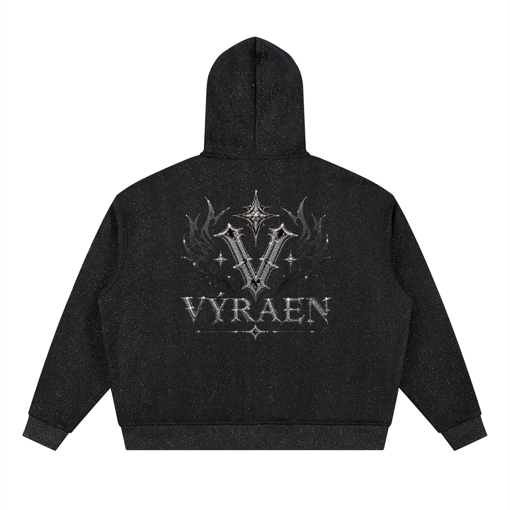 VYRAEN Sparkles Full Zip Boxy Hoodie