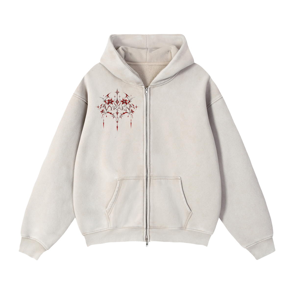 VYRAEN Crimson Bloom Zip