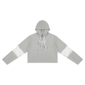 VYRAEN Cropped Lace-Panel Hoodie