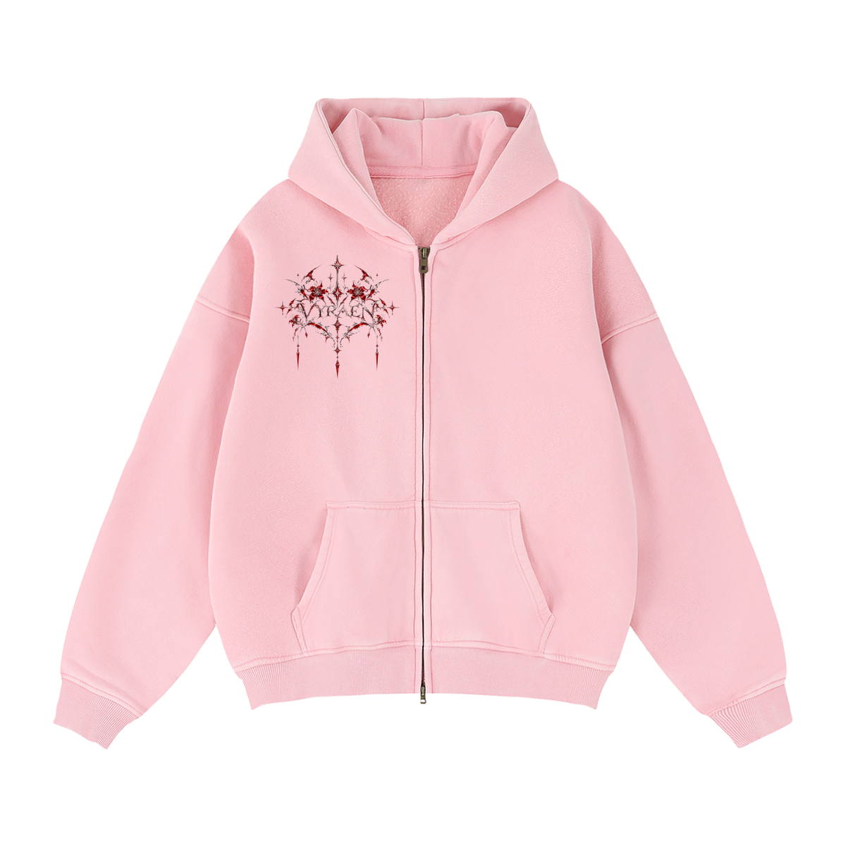 VYRAEN Crimson Bloom Zip